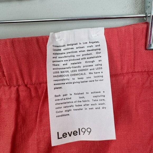 LEVEL 99 | NEW Nemo Coral Linen Tencel Shorts with Pockets Women’s Size 27 & 29 - Picture 8 of 10